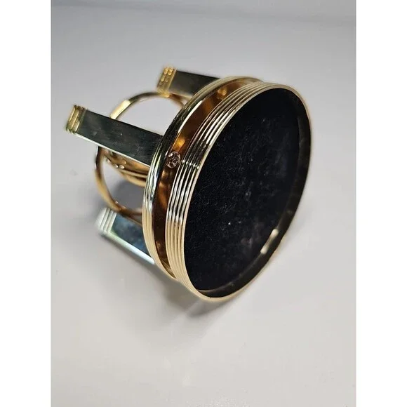 Vintage Benchmark Galileo Gimbal Gyroscope Desk Clock Brass Needs Battery 2.5" - Picture 5 of 6